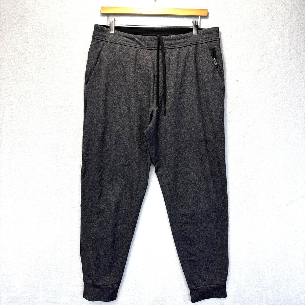 Public Rec Jogger Sweatpants Mens 34x30 Gray Elastic Waist Zip Pocket‎ Stretch